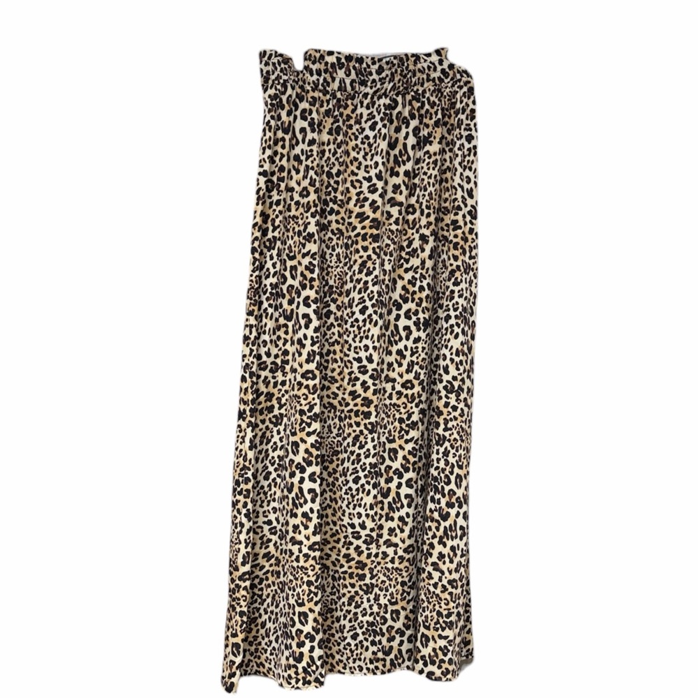 Celmia leopard print maxi skirt classic animal print  elastic waist size 4XL